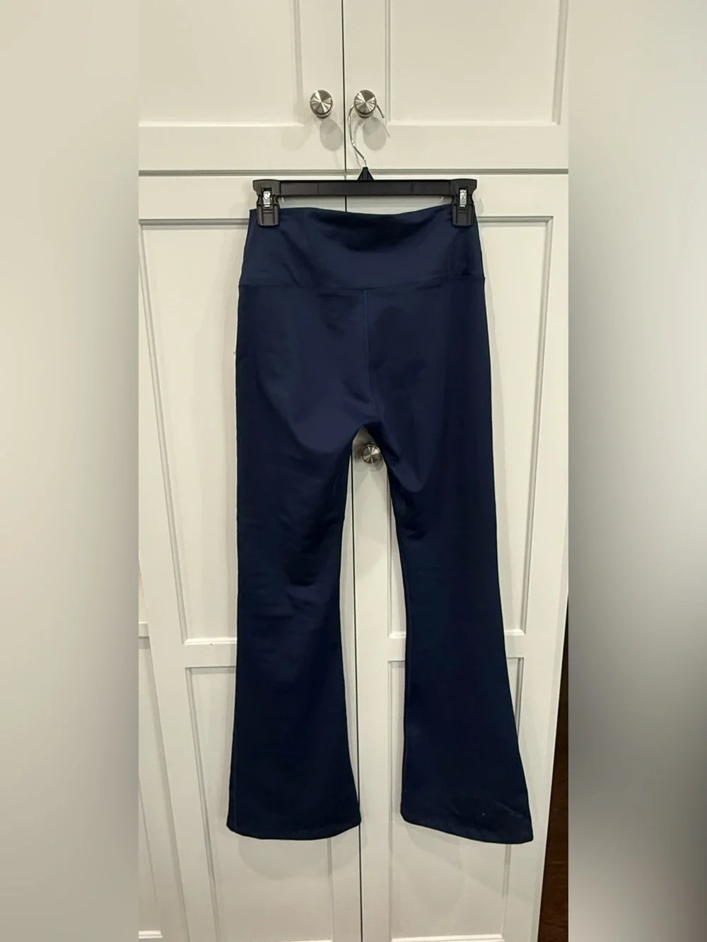 Nike NEW Size L One High-Waisted Flared Leggings Color Midnight Navy MSRP $75